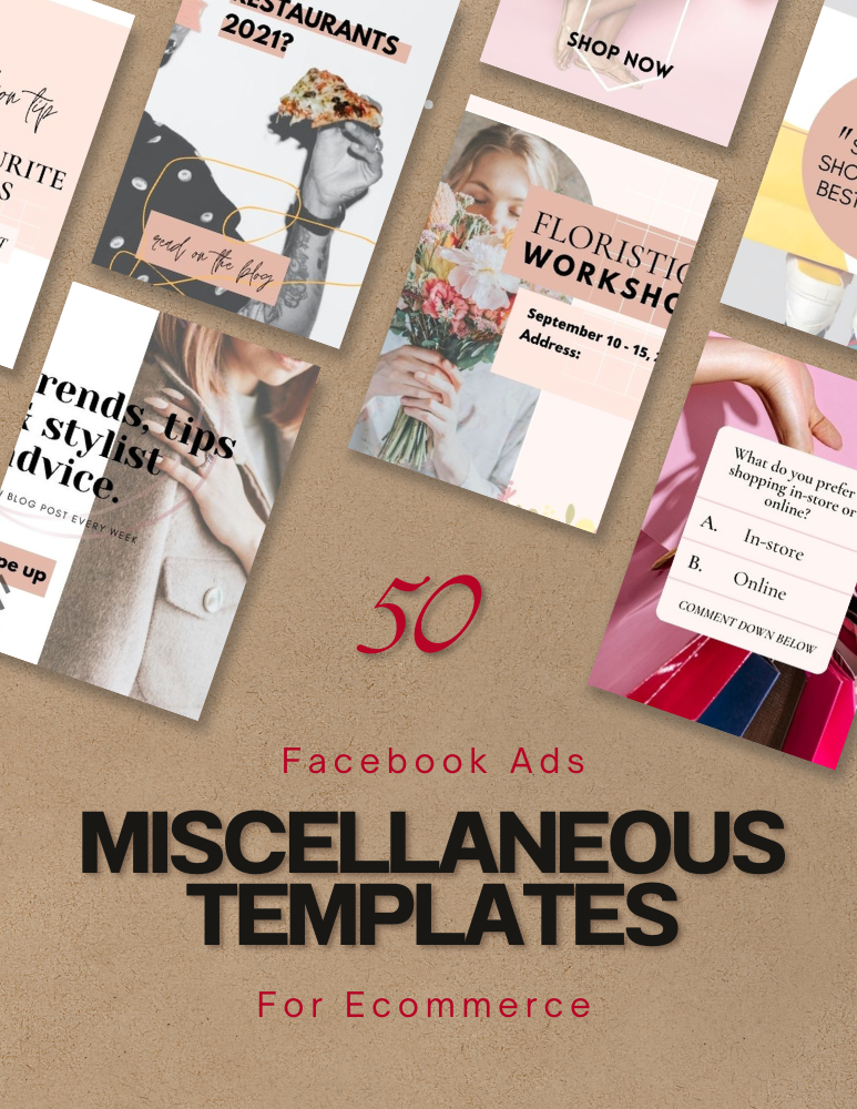 50 Ecom Miscellaneous Canva Templates for Facebook Ads 50 Ecom Miscellaneous Canva Templates for Facebook Ads